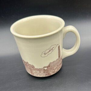 Brooklyn Skyline Ceramic Coffee Mug Jordan Awan Fishs Eddy Cup Beige Brown